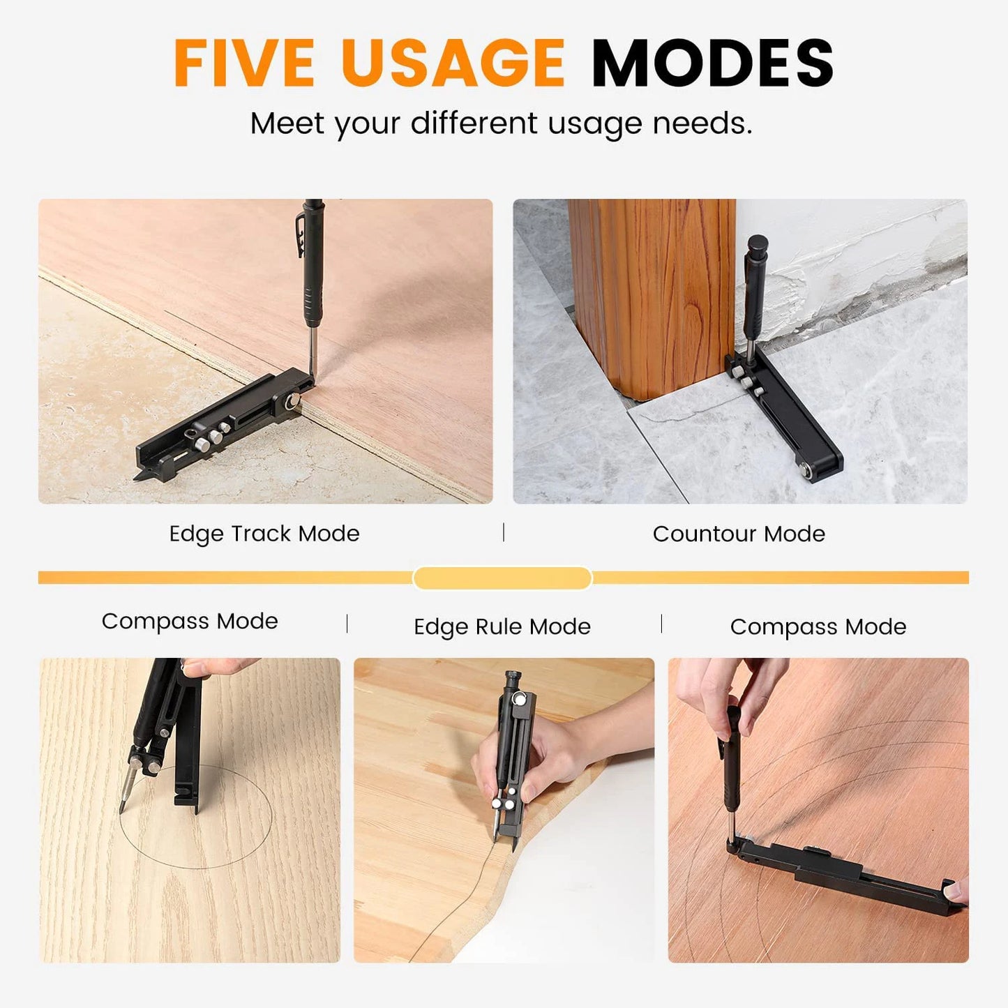 Multifunctional Adjustable Marking Tool – Precision Aluminum Alloy Measuring Tool for Woodworking & DIY Projects