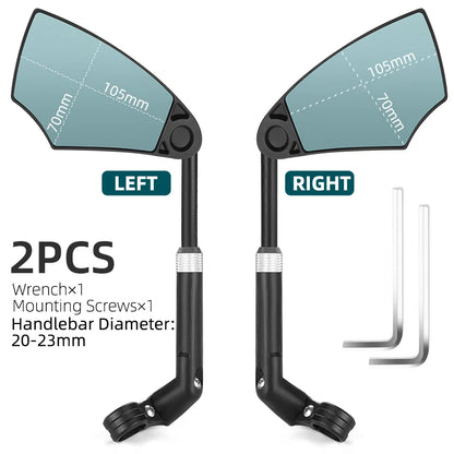 🔥 360° Rotatable Bike Rearview Mirror – Wide Angle Safety Mirror for Road & Mountain Bikes (Universal Handlebar Fit)